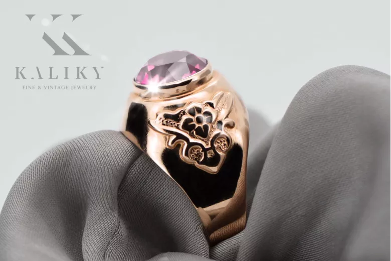 Original Vintage 14K Rose Gold Amethyst Ring Vintage craft vrc078r